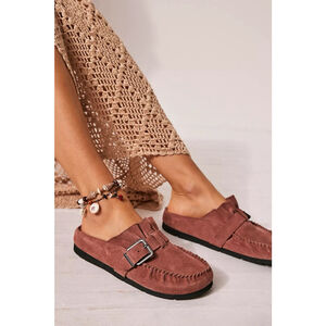 Free People After Riding Mules for Women Size 6 Suede Upper In Sunset Sand